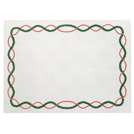 Olympia Embroidered Vinyl Placemat Red/Green Set/4