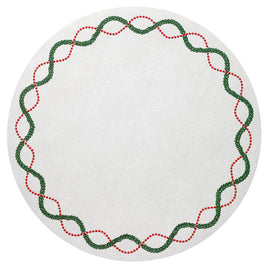 Olympia Embroidered Vinyl Placemat Red/Green Set/4