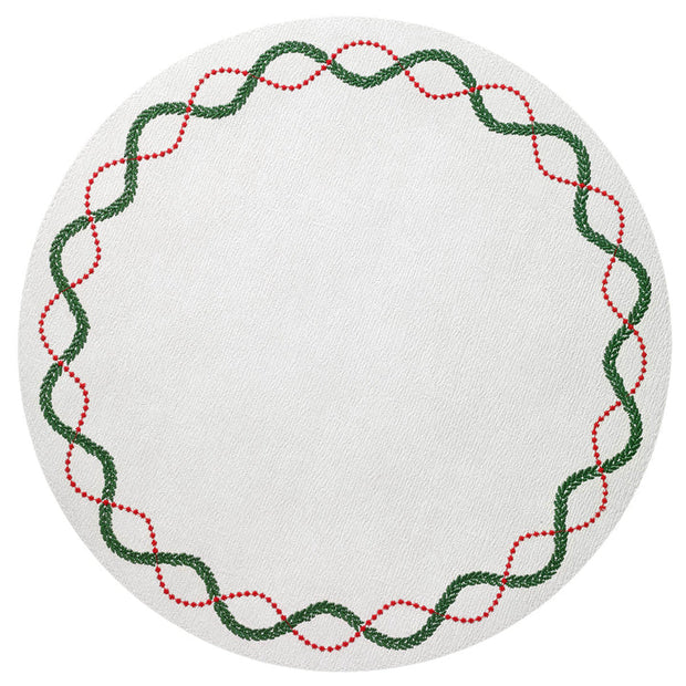 Olympia Embroidered Vinyl Placemat Red/Green Set/4