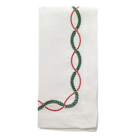 Olympia Embroidered Napkin Red/Green Set/4