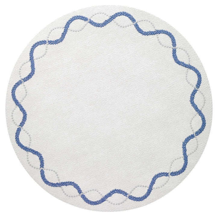 Olympia Blue and Silver Round Placemat Set/4