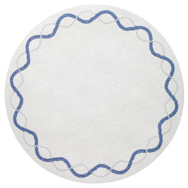 Olympia Blue and Silver Round Placemat Set/4