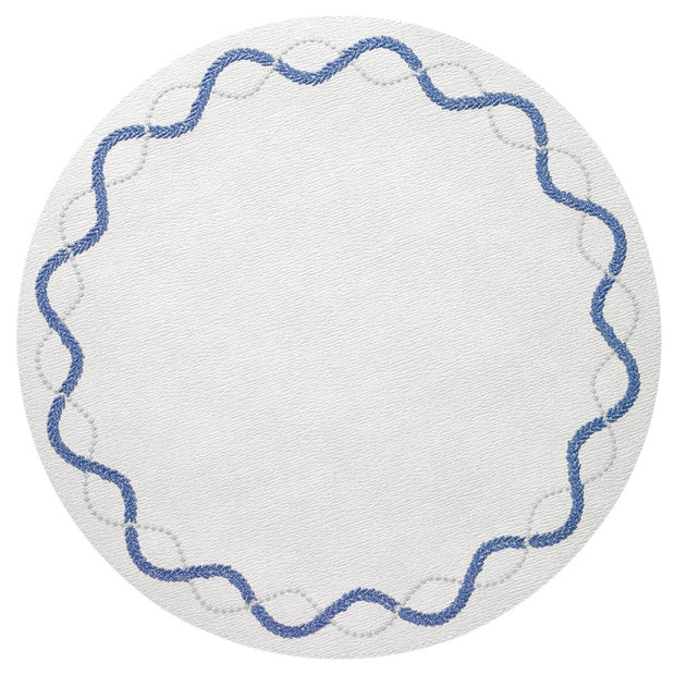 Olympia Blue and Silver Round Placemat Set/4