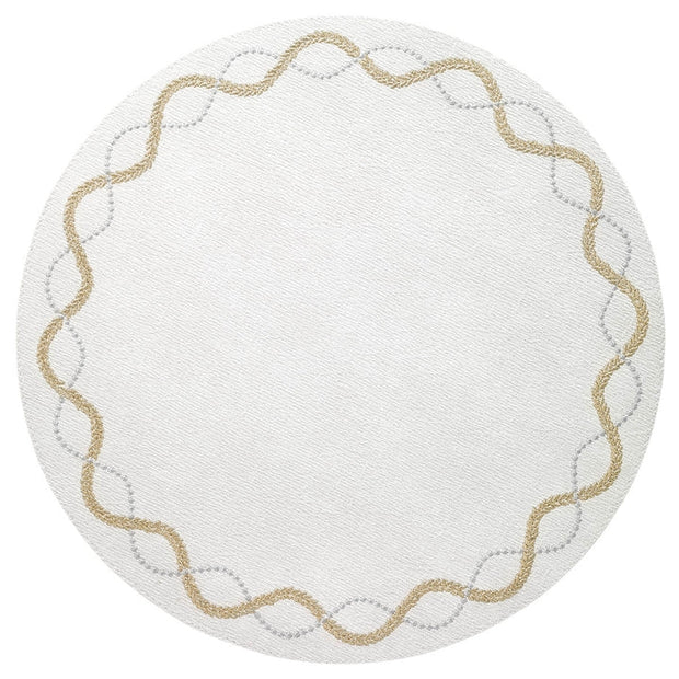 Olympia Silver and Gold Round Placemat Set/4