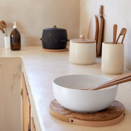 Cork Trivet with Leather Handle Large