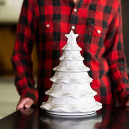 Christmas Tree Cookie Jar - Whitewash