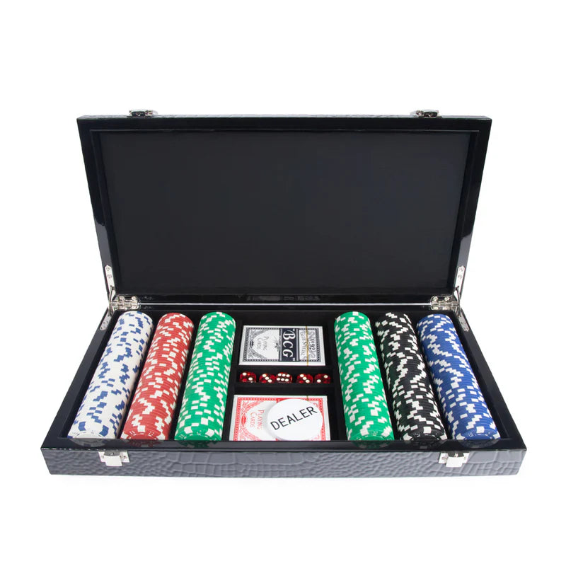 Croc Laser Enraved 300 Chip Poker Set