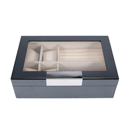 Carbon Fiber Glass Top Jewelry box