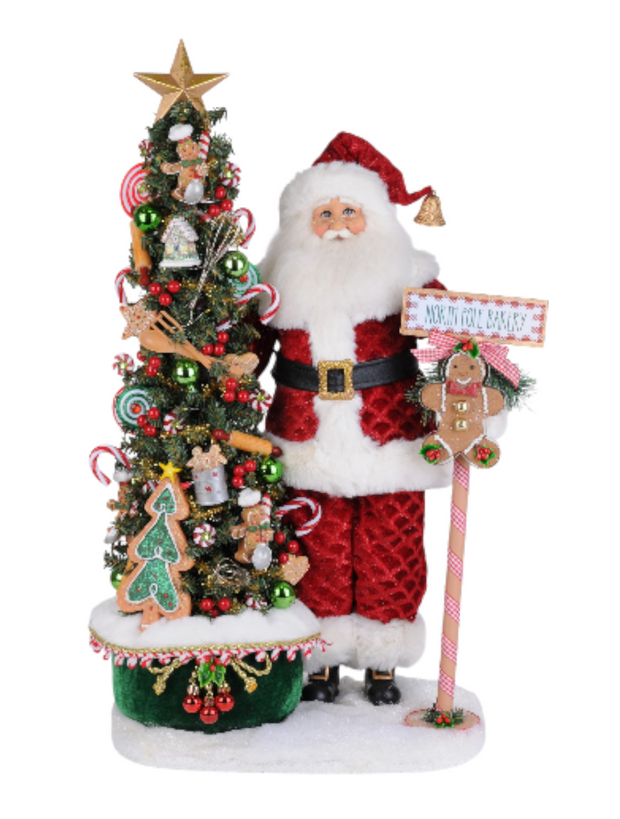 Lighted North Pole Bakery Santa