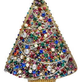 Glittering Joy Colorful Christmas Tree with Gems Handbag