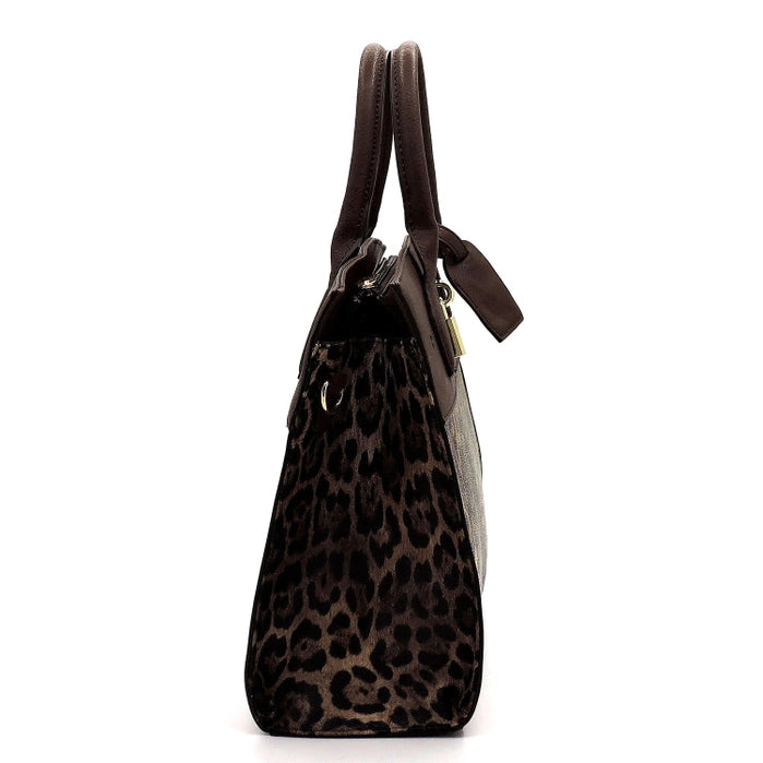 Dark Leopard Handbag with wallet