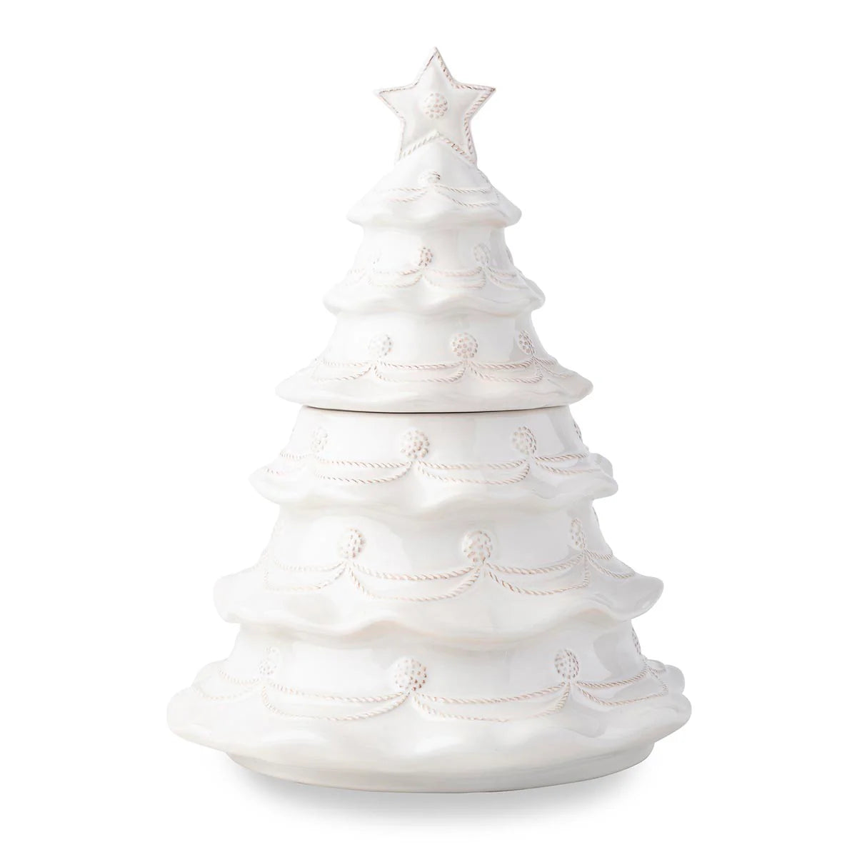 Christmas Tree Cookie Jar - Whitewash