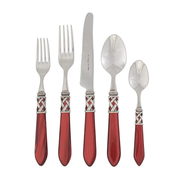 Aladdin Red Antique Five Piece Place Setting