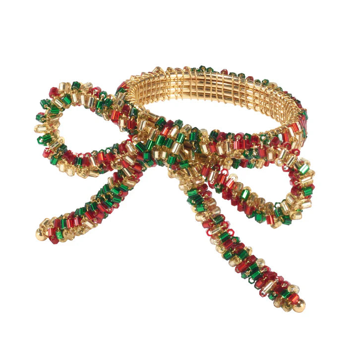 Christmas Bow Napkin Ring set/4