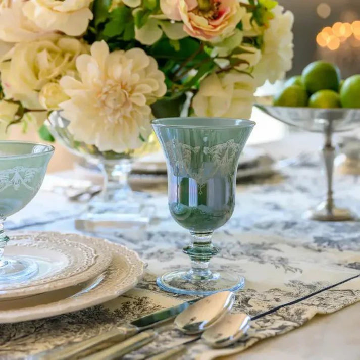 Rialto Borghese Etched Water/Wine Glass