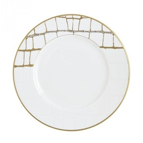 Alligator Salad Plate Gold with Crystals