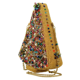 Glittering Joy Colorful Christmas Tree with Gems Handbag
