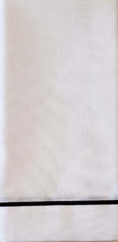 Line Embroidered Black Napkin Set/4
