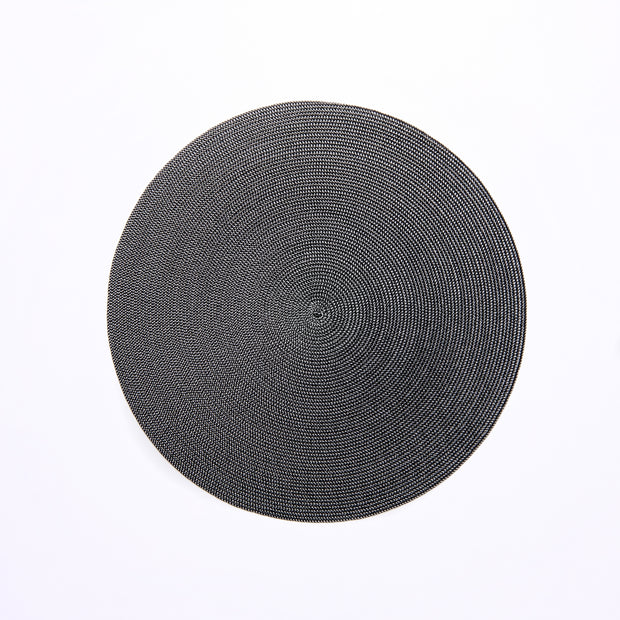 Round Placemat in Black Gray Set/4
