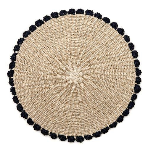 Tahitian Border Placemat in Navy Set/4