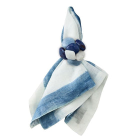 Sea Stone Napkin Ring in Navy Set/4