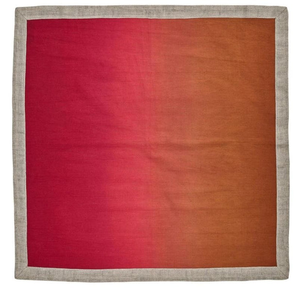 Dip Dye Napkin in Cranberry and Orange Set/4