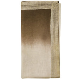 Dip Dye Napkin in Natural, Brown and Gold Set/4