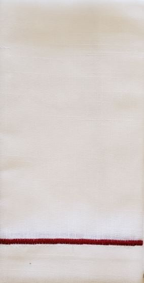 Line Embroidered Red Napkin Set/4