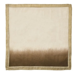Dip Dye Napkin in Natural, Brown and Gold Set/4