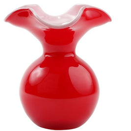 Hibiscus Small Red Fluted Vase