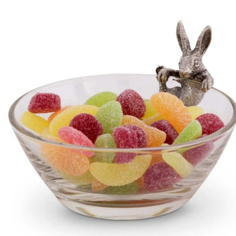Bunny Glass and Pewter Dip Bowl
