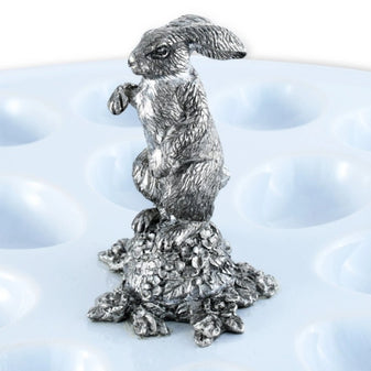 Deviled Egg Platter with Pewter Rabbit