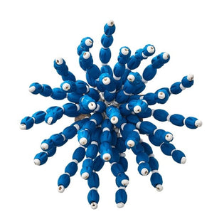 Reed Napkin Ring in Blue and White Set/4