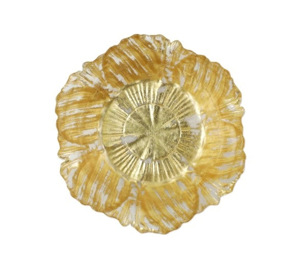 Rufolo Glass Gold Flower Small Bowl