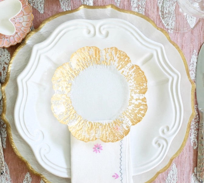 Rufolo Glass Gold Canape Plate