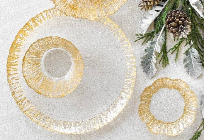 Rufolo Glass Gold Round Platter