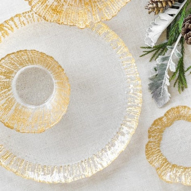 Rufolo Glass Gold Round Platter