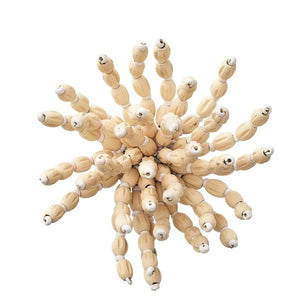 Reed Napkin Ring in Natural and White Set/4