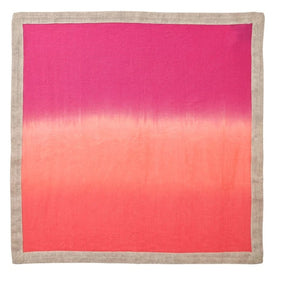 Dip Dye Napkin in Fuchsia and Orange Set/4