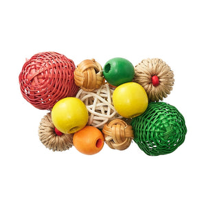 Java Napkin Ring in Natural, Yellow and Green Set/4