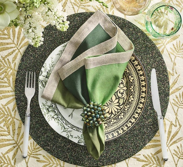 Dip Dye Napkin in Olive and Green Set/4