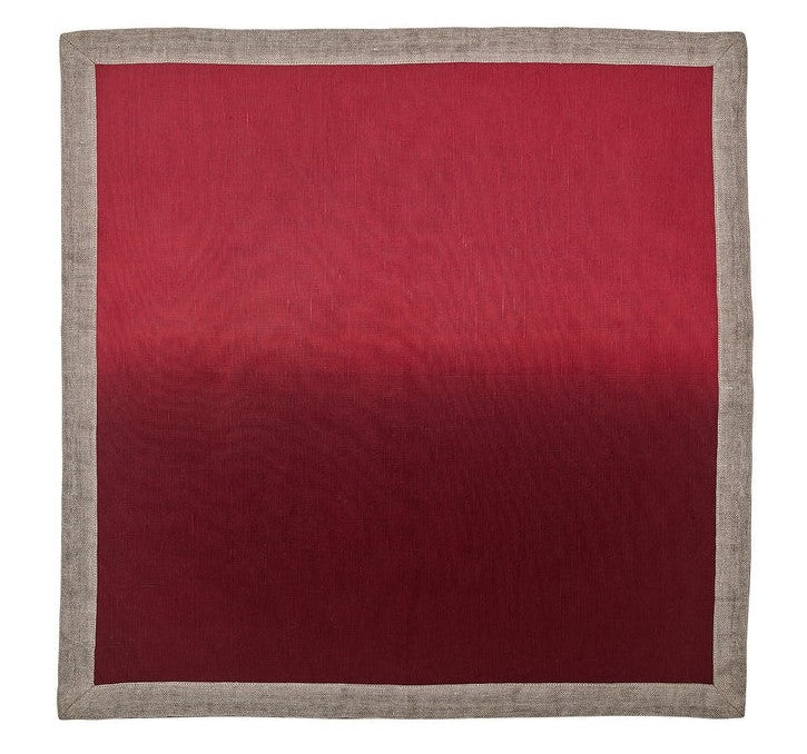 Dip Dye Napkin in Red and Burgundy Set/4