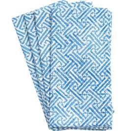 Fretwork Blue Dinner Napkins Set/4