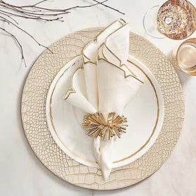 Croco Placemat in Gold Set/4
