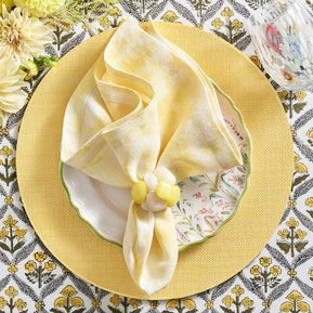 Sea Stone Napkin Ring in Yellow Set/4