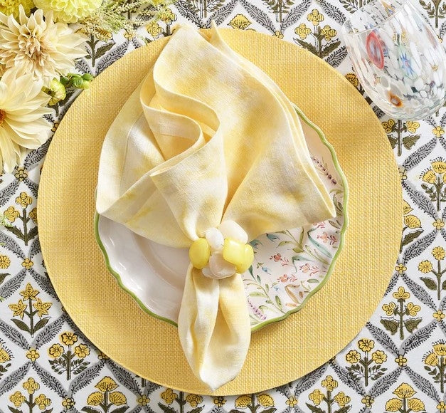 Sea Stone Napkin Ring in Yellow Set/4