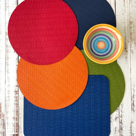 Wicker Navy Placemat Set/4