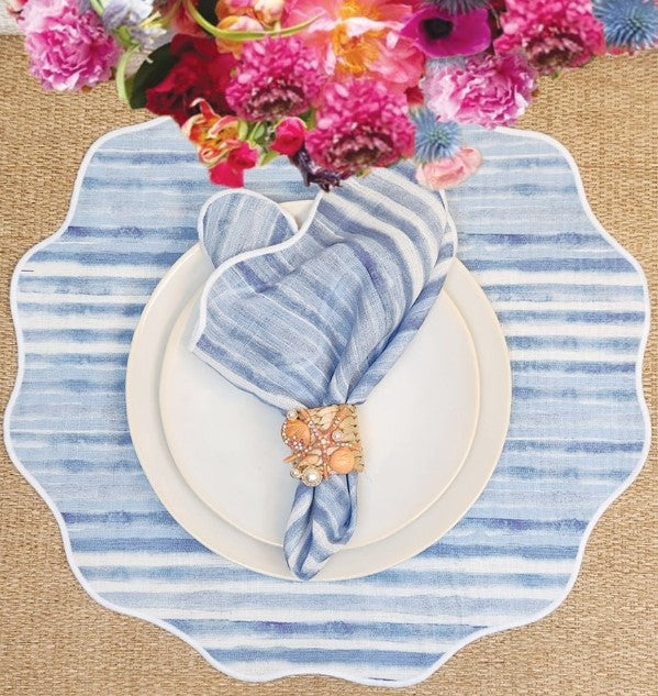 Coastal Matte Satin Placemat in Blue Set/4
