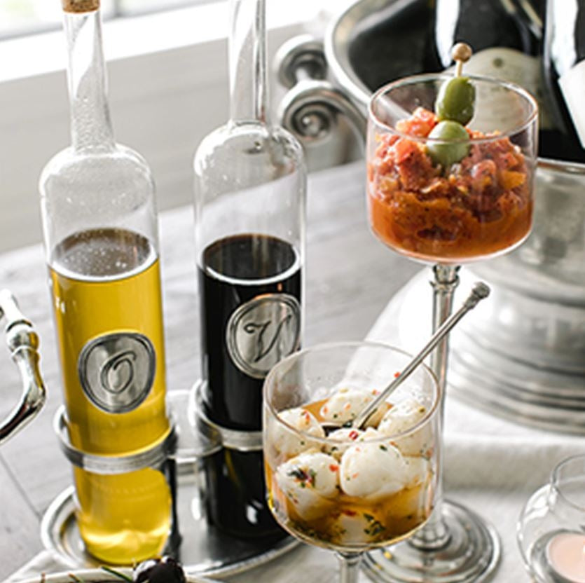 Tavola Tall Oil and Vinegar Set with Caddy