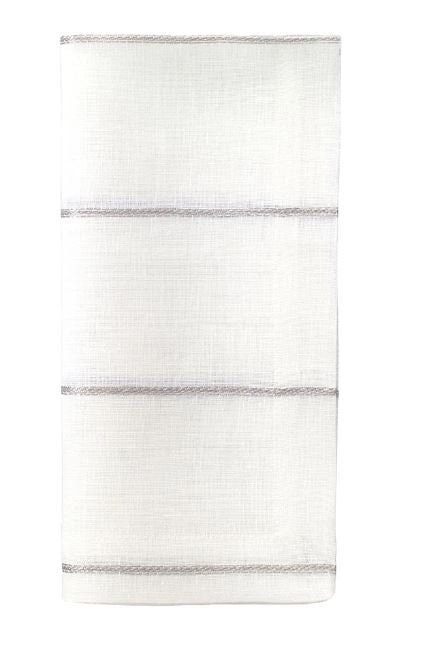 Metallic Thread Silver Napkin Set/4